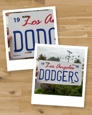 Novelty Dodgers License Plate, 1958