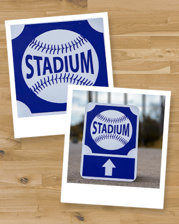 Stadium Ahead Aluminum Sign